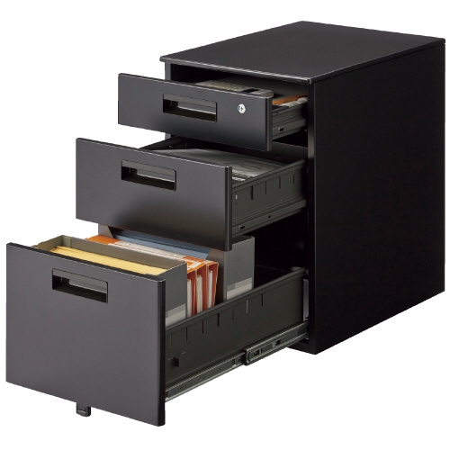 スマートオフィス】キャビネット3段 GT-463SCR BK FIRST－G