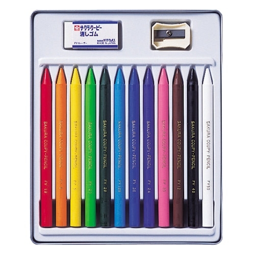 スマートオフィス】クーピーペンシル FY12 12色 缶入 サクラクレパス