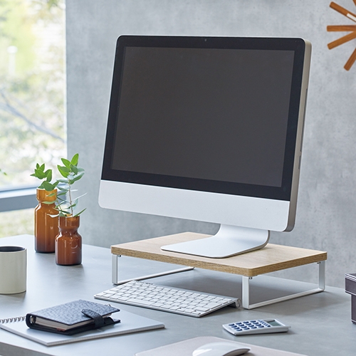 スマートオフィス】MDF机上台 幅390mm A8003-35 ナチュラル