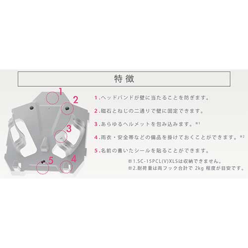 スマートオフィス】ヘルメットハンガー SCキーパー2 グレー
