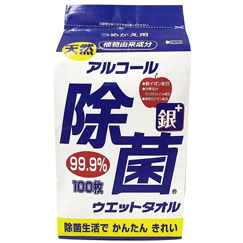 スマートオフィス】アルコール除菌ウエットタオル詰替100枚X24