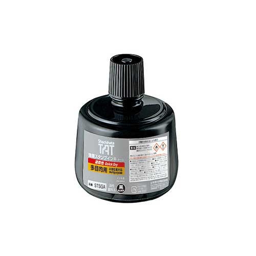 (まとめ) シヤチハタ TATインキ 速乾 多目的用A 大 白 330mL 〔×3セット〕 ＴＡＴインキ 速乾 多目的用Ａ 大 黒 シヤチハタ スマートオフィス