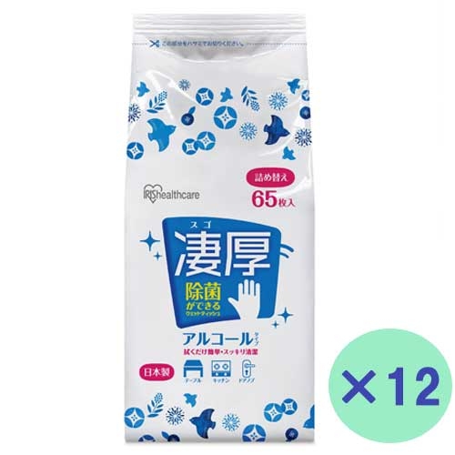 スマートオフィス】ウェットティッシュ凄厚アルコール 詰替X12