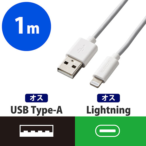 スマートオフィス】Lightningケーブル 1m MPA-UALA10WH 10本 エレコム