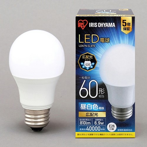 スマートオフィス】LED電球60W E26 広配光 昼白色 LDA7N-G-6T6 