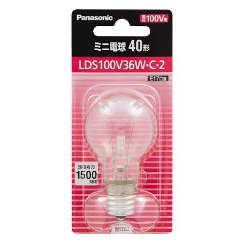 スマートオフィス】ミニ電球 36W クリア LDS100V36WC2 Panasonic