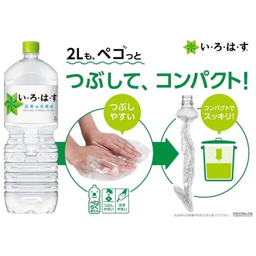 スマートオフィス】※いろはす天然水PET ラベルレス 2L 8本 コカ・コーラ