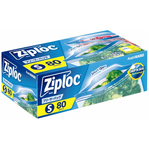 スマートオフィス】ジップロック フリーザーバッグ S 80枚入 旭化成