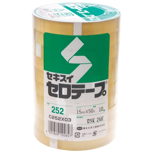 セロテープ スマートオフィス】セキスイセロテープ 252 15mm×50m 10巻 セキスイ