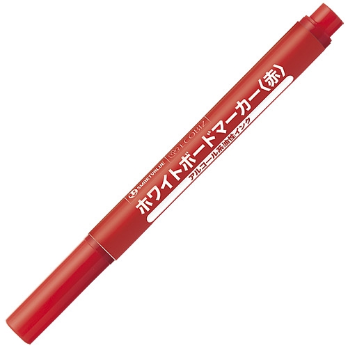 スマートオフィス】ホワイトボードマーカー細字赤H007J-RD-10P