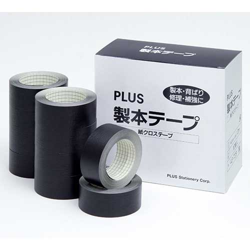 福袋 オンライン スマートオフィス】紙クロステープ AT-035JC 35mm×12m 黒10巻 プラス 製本機・製本アクセサリ