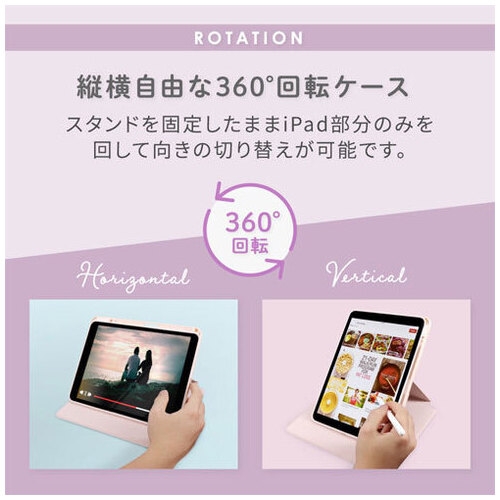 【スマートオフィス】360度回転可能iPadケース ブルー オウルテック