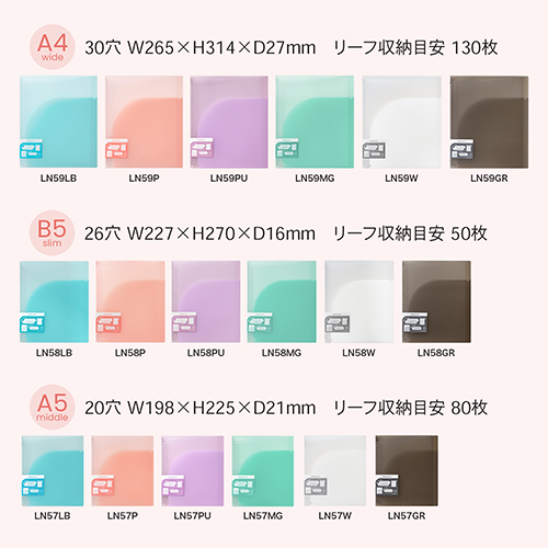 【スマートオフィス】パペルール A5バインダーミドル ホワイト キョクトウ