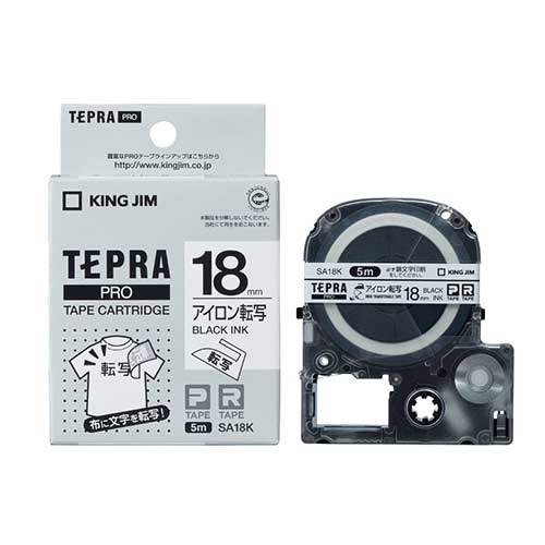スマートオフィス】テプラPRO転写テープSA18K 白に黒文字 18mm キングジム