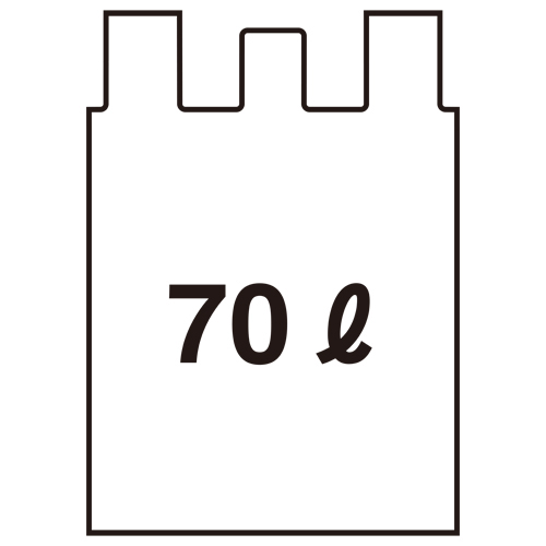 スマートオフィス】とって付ごみ袋 半透明 70L 10枚 30組 日本技研