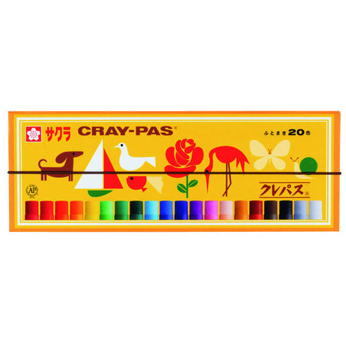 スマートオフィス】クレパス LP20R 太巻 20色(紙ケース) サクラクレパス