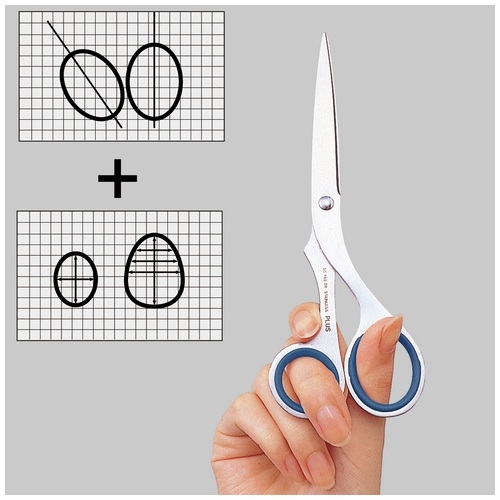 スマートオフィス】ステンレスハサミ SC-165TR ブルー プラス