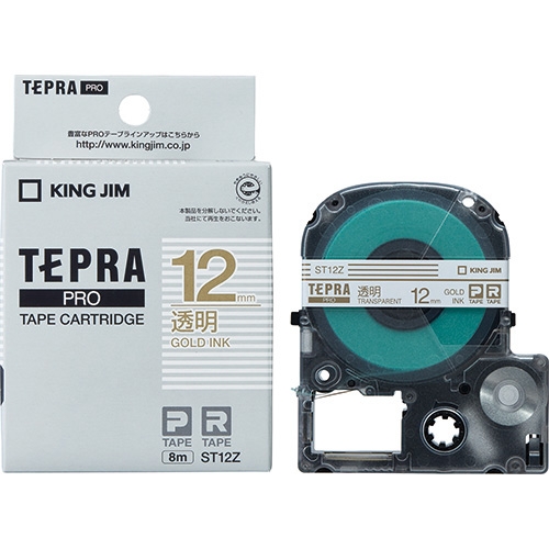 スマートオフィス】テプラPROテープ ST12Z 透明に金文字 12mm キングジム