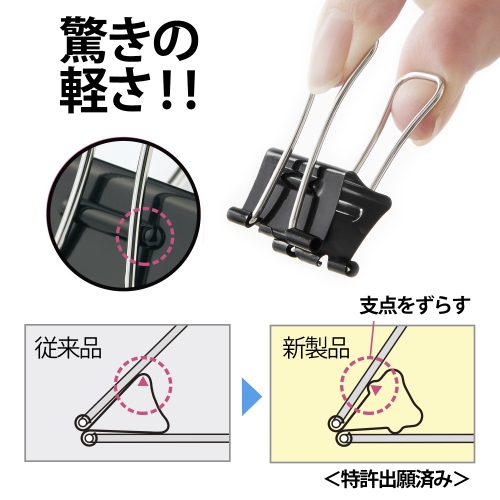 スマートオフィス】ダブルクリップ エアかる中CP-102AK 10個 プラス