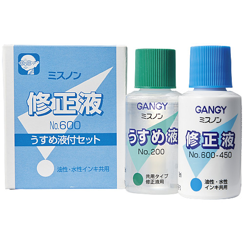 スマートオフィス】修正液ミスノン NO.600 うすめ液付 カズキ高分子