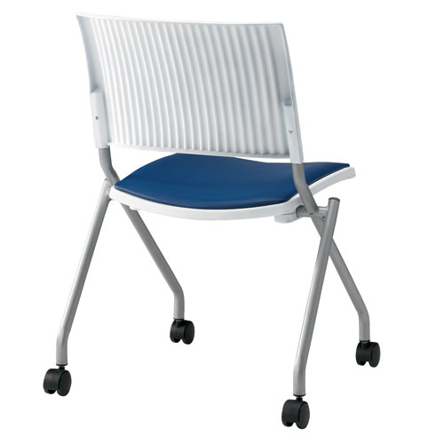 スマートオフィス】会議イス FJC-K6L NV ネイビー 肘無 ジョインテックス