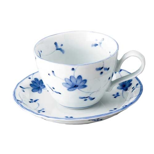 スマートオフィス】花唐草コーヒー碗皿5客セット2306-3 いちがま