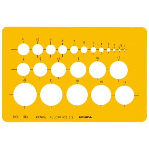 スマートオフィス】テンプレート円定規1-843-0103 内田洋行