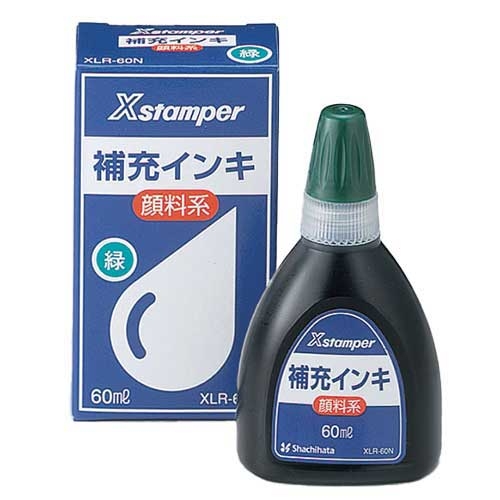 スマートオフィス】Xスタンパー補充インキ60ml XLR-60N緑 顔料 シヤチハタ