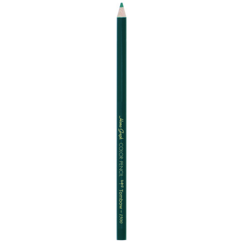 スマートオフィス】色鉛筆 単色 12本入 1500-10 深緑 トンボ鉛筆