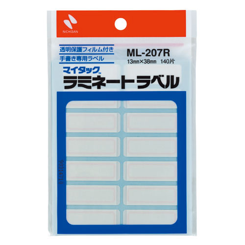 ニチバン マイタック ラミネートラベル 赤枠 140片 ML-207R