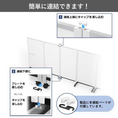 【スマートオフィス】4連衝立片掲示 PWJ-3615BSK プラス