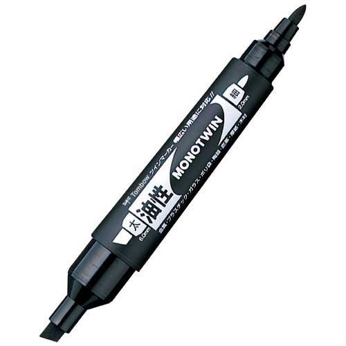 スマートオフィス】油性マーカーモノツイン OD-TME33 黒 トンボ鉛筆