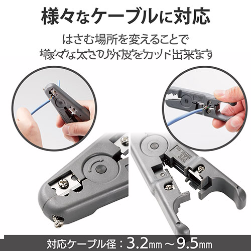 スマートオフィス】ケーブル用外皮むき工具 LD-GKTY エレコム