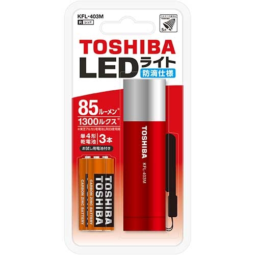 スマートオフィス】LEDミニカラーライトKFL-403M レッド 5本 東芝