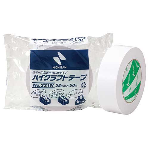 スマートオフィス】ハイクラフトテープ 321W-38 38mm×50m白 ニチバン