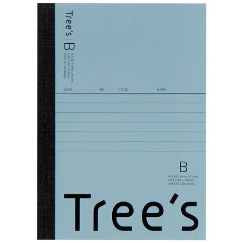 スマートオフィス】Trees A6 B罫 48枚 ブルーグレー 日本ノート