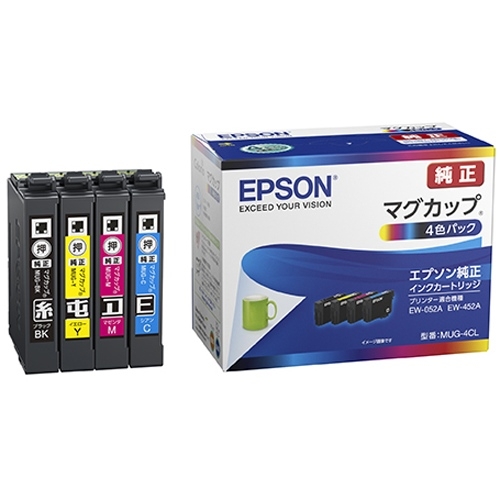 MUG-4CL 選べる単品カラー1色 安心高評価5000件突破 EPSON スマートオフィス】インクカートリッジMUG-4CL 4色パック EPSON