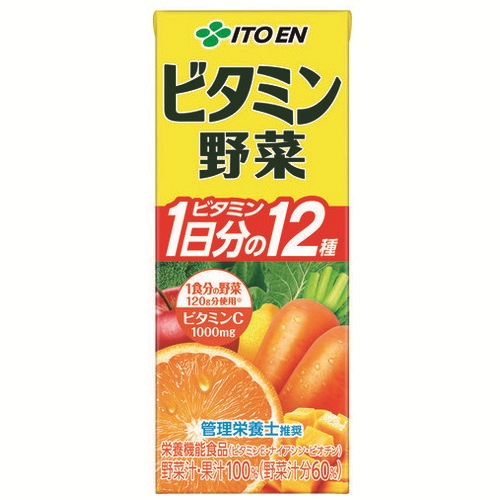 スマートオフィス】※ビタミン野菜 紙パック 200mL 24本 伊藤園