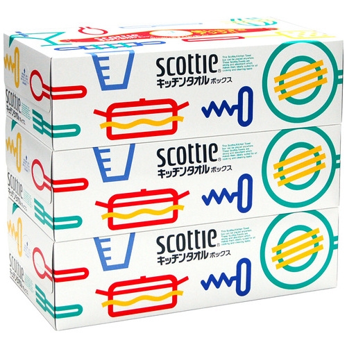 スマートオフィス】スコッティ キッチンタオルボックス3箱 日本製紙
