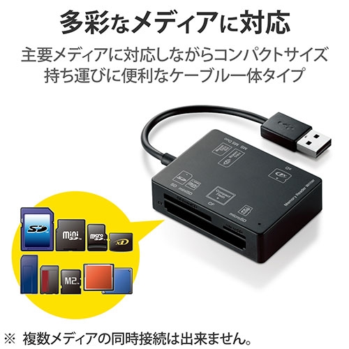 スマートオフィス】メモリカードリーダ MR-A012BK エレコム