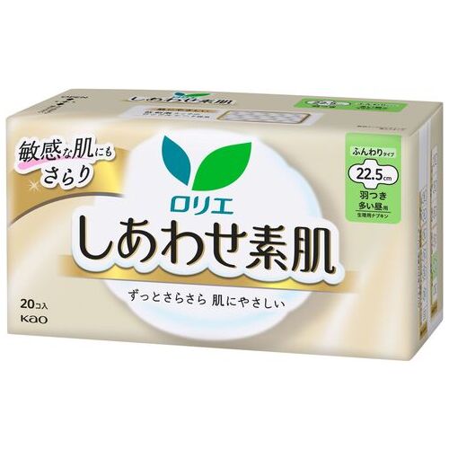 スマートオフィス】ロリエしあわせ素肌 多い昼用 羽つき20コ入 花王
