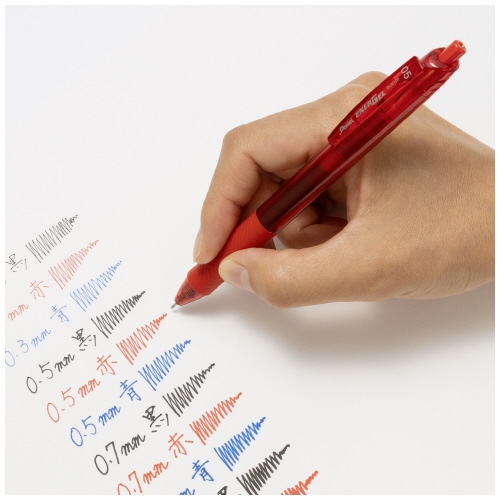 （まとめ）ぺんてる エナージェル・エス BLN125-B 赤 0.5〔×100セット〕 たのめーるぺんてる ゲルインキボールペン エナージェルエス 0.5mm