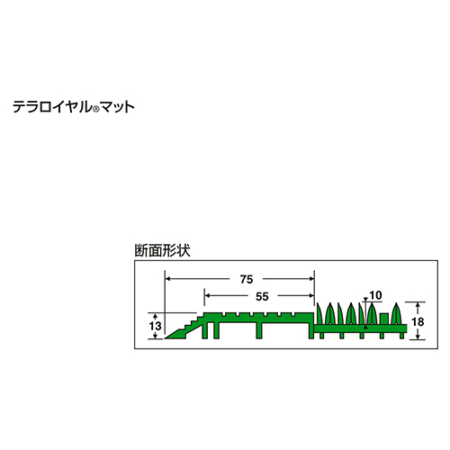 スマートオフィス】テラロイヤル MR-050-056-7 900*1800mm若草 テラモト