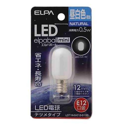 スマートオフィス】電球形LEDランプ ナツメLDT1N-G-E12-G100 朝日電器