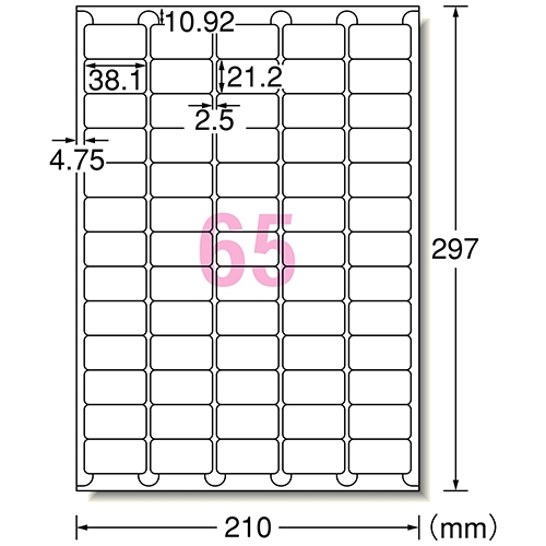 スマートオフィス】△屋外ラベル 65面5入 31073 エーワン