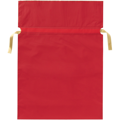 スマートオフィス】梨地リボン付き巾着袋 赤 L 20枚 FK2402 フロンティア