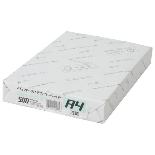 スマートオフィス】△マルチカラー紙 CW-620C A4 浅黄 500枚 大王製紙