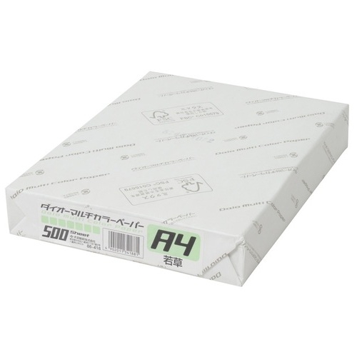 スマートオフィス】マルチカラー紙 CW-620C A4 若草 500枚 大王製紙