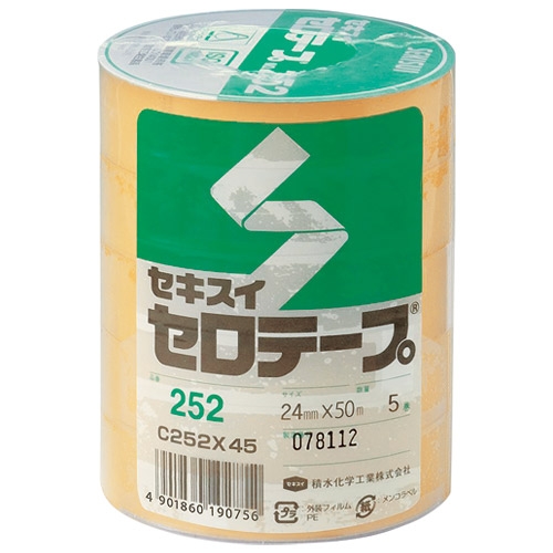 セキスイ セロテープ 【24mm×35m】5巻×20セット合計100巻 赤 印刷 スマートオフィス】セキスイセロテープ 252 24mm×50m 5巻 セキスイ
