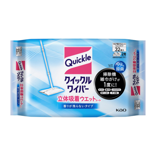 スマートオフィス】クイックルワイパー 立体吸着ウエット 32枚 花王